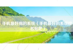 手机最好用的系统（手机最好的系统排名贴吧）