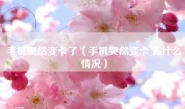 手机突然变卡了（手机突然变卡了,什么情况）