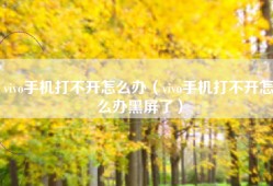 vivo手机打不开怎么办（vivo手机打不开怎么办黑屏了）