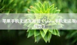苹果手机无法发短信（iphone手机无法发短信）