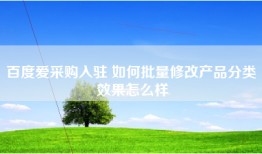 百度爱采购入驻 如何批量修改产品分类 效果怎么样