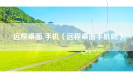 远程桌面 手机（远程桌面手机端）