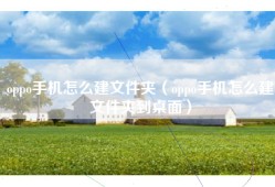 oppo手机怎么建文件夹（oppo手机怎么建文件夹到桌面）