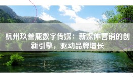 杭州玖叁鹿数字传媒：新媒体营销的创新引擎，驱动品牌增长