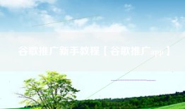 谷歌推广新手教程【谷歌推广app】