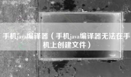 手机java编译器（手机java编译器无法在手机上创建文件）