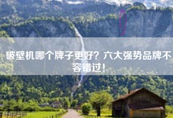 破壁机哪个牌子更好？六大强势品牌不容错过！