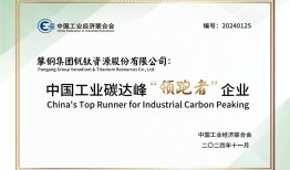 学精神 显志气 大干120天丨钒钛股份入选2024中国工业碳达峰“领跑者”企业
