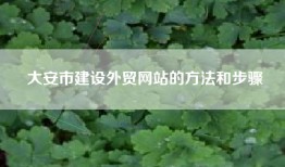大安市建设外贸网站的方法和步骤