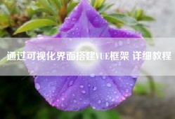通过可视化界面搭建VUE框架 详细教程
