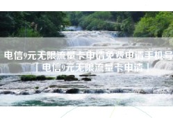 电信9元无限流量卡申请免费申请手机号「电信9元无限流量卡申请」