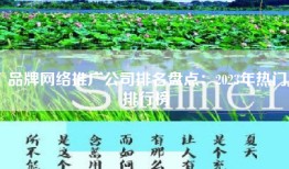 品牌网络推广公司排名盘点：2023年热门排行榜