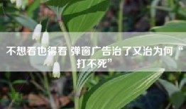 不想看也得看 弹窗广告治了又治为何“打不死”