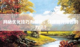 网站优化技巧有哪些，快速提升排名的方法？