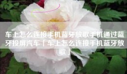 车上怎么连接手机蓝牙放歌手机通过蓝牙投屏汽车「车上怎么连接手机蓝牙放歌」