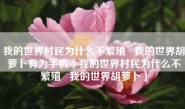 我的世界村民为什么不繁殖   我的世界胡萝卜有为手机「我的世界村民为什么不繁殖   我的世界胡萝卜」