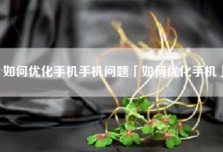如何优化手机手机问题「如何优化手机」