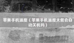 苹果手机温度（苹果手机温度太低会自动关机吗）