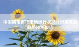 中国窗帘窗饰市场运行状况分析及发展趋势预测报告