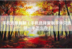 手机选择复制（手机选择复制字体只选择一半怎么办）