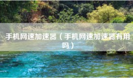 手机网速加速器（手机网速加速器有用吗）