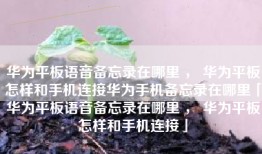 华为平板语音备忘录在哪里 ， 华为平板怎样和手机连接华为手机备忘录在哪里「华为平板语音备忘录在哪里 ， 华为平板怎样和手机连接」