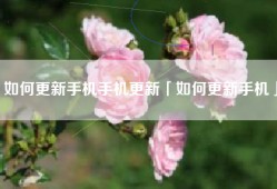 如何更新手机手机更新「如何更新手机」