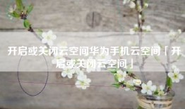开启或关闭云空间华为手机云空间「开启或关闭云空间」