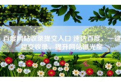 百度网站收录提交入口 速达百度，一键提交收录，提升网站曝光度