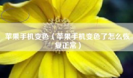 苹果手机变色（苹果手机变色了怎么恢复正常）