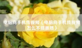 电脑向手机传视频（电脑向手机传视频怎么不损画质）