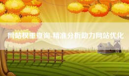 网站权重查询-精准分析助力网站优化