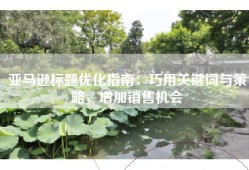 亚马逊标题优化指南：巧用关键词与策略，增加销售机会