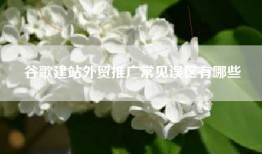 谷歌建站外贸推广常见误区有哪些