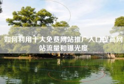 如何利用十大免费网站推广入口提高网站流量和曝光度