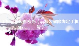 手机qq怎么看密码（qq怎么解除绑定手机号）