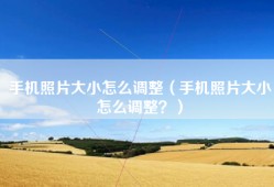 手机照片大小怎么调整（手机照片大小怎么调整？）