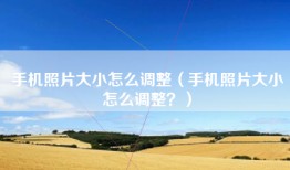 手机照片大小怎么调整（手机照片大小怎么调整？）