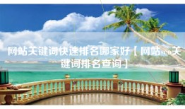 网站关键词快速排名哪家好【网站seo关键词排名查询】
