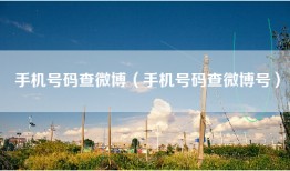 手机号码查微博（手机号码查微博号）