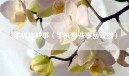 手机那些事（手机那些事岳云鹏）