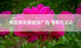 微信朋友圈定投广告 今年方法论
