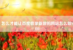 怎么才能让百度收录新做的网站怎么做SEO