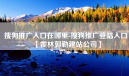 搜狗推广入口在哪里-搜狗推广登陆入口【霍林郭勒建站公司】