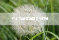 在微信位置如何增加商铺