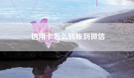 信用卡怎么转账到微信