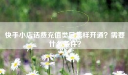快手小店话费充值类目怎样开通？需要什么条件？