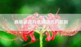 高级语言与低级语言的区别