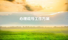 心理疏导工作方案