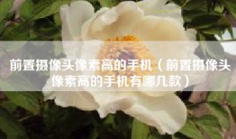前置摄像头像素高的手机（前置摄像头像素高的手机有哪几款）